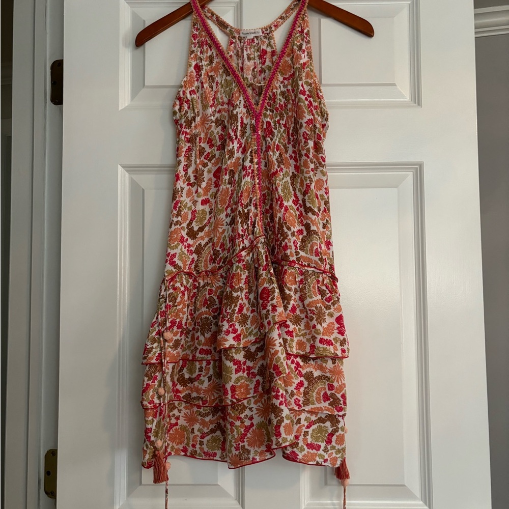Poupette St. Barth Red and White Halter Sundress